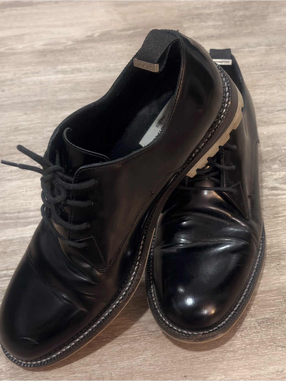 ★ Balenciaga Men's Glossy Black Oxfords ★